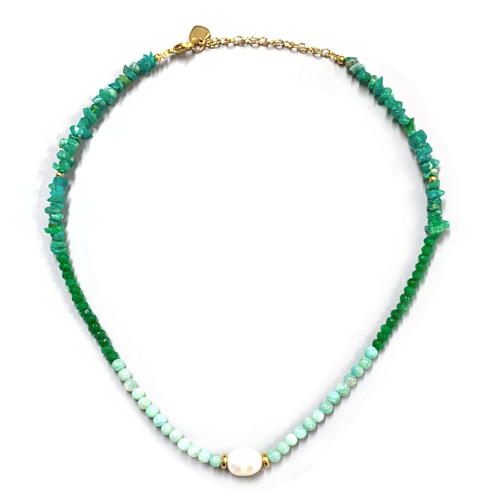 25g Weight Beads Pendant Material Necklace Classification Titanium Steel Chain Material 1 Piece Quantity Holiday, Daily Occasion Beaded, natural stone, Titanium Steel Material Geometric Pattern Women's Gender Beaded Design Simple Style Style Simple Style Geometric Beaded Natural Stone Titanium Steel Necklace In Bulk 52