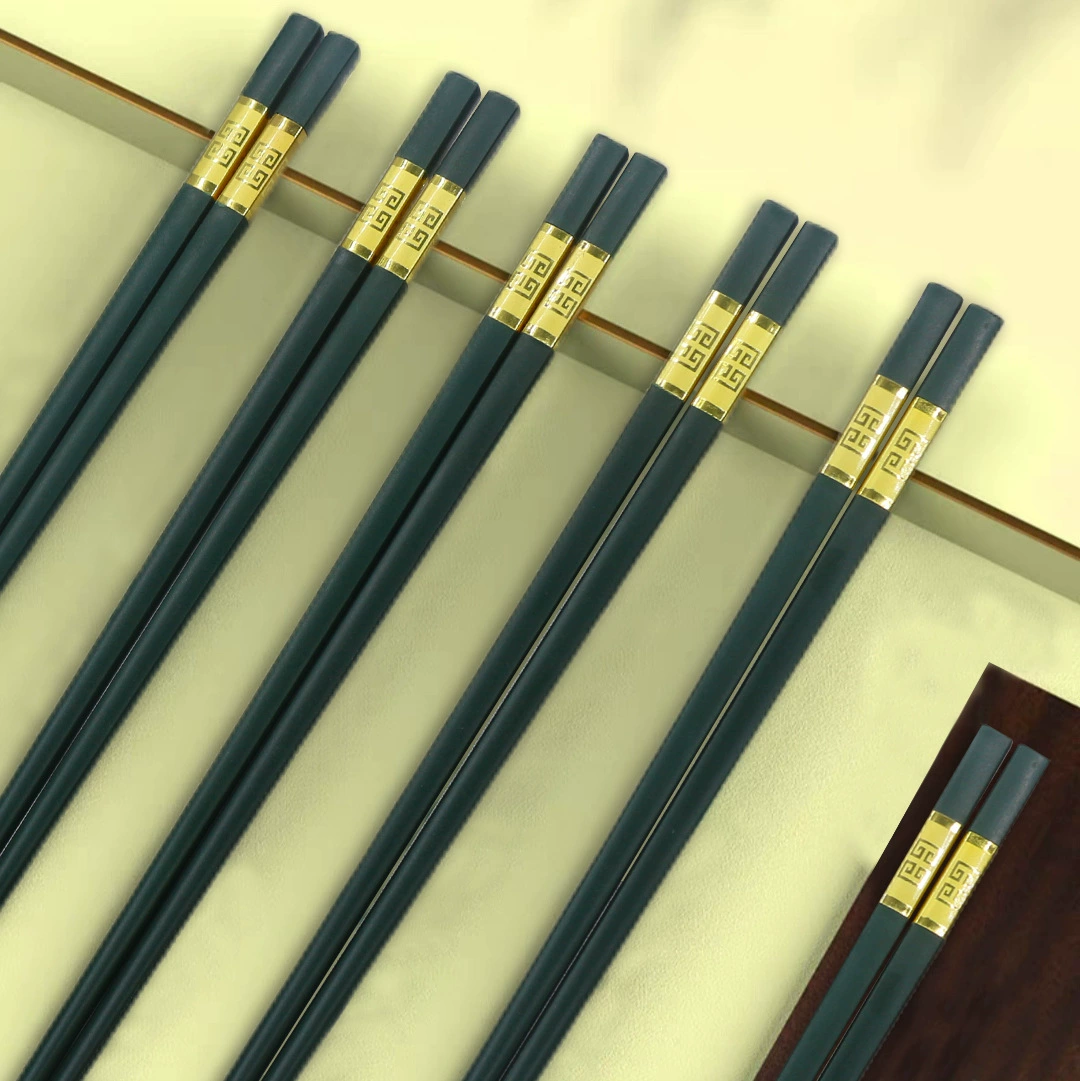 Green Scandinavian metal high quality chopsticks, high-quality style, Nordic style, wholesale