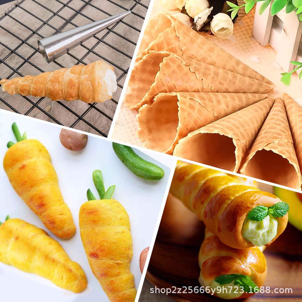 Bolsa de cuerno de tamaño pequeño cono para hornear cono de rollo de acero inoxidable cuerno de pastelería danés crema de cuerno molde de pan image 4
