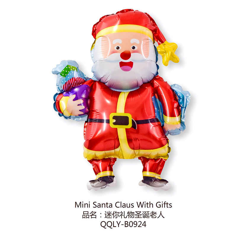 Navidad decoración de dibujos animados globo de aluminio centro comercial tienda fiesta decoración suministros Santa Claus globo