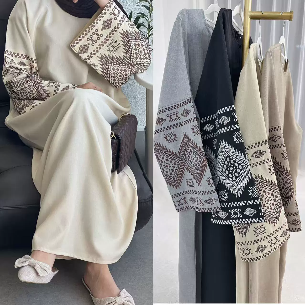 Loriya2024tiktok электронной коммерции мода вышивка Дубай турецкая вечеринка одеяние abayaLR901