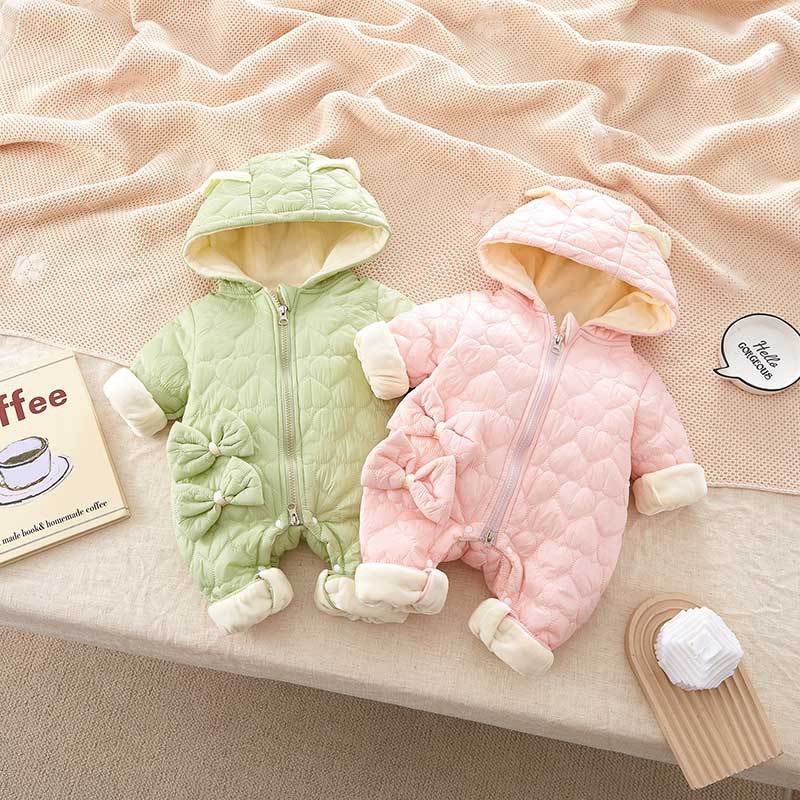 Chaqueta de algodón para bebé, traje de otoño e invierno, mameluco de terciopelo para bebé, mameluco, ropa para recién nacidos, ropa de invierno, ropa para llevar