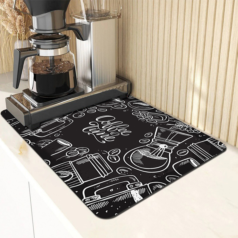 diatom mud coffee machine mat household kitchen countertop absorbent quick drying drain mat dining table bar mat_voghion.com