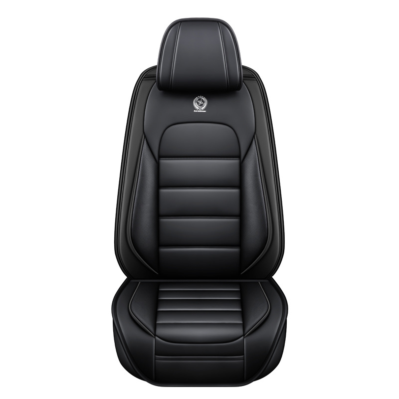 Seat cushion, seat cover: Universal Nappa Leather Universal - black-front-single-seat
