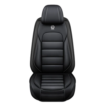 Seat cushion, seat cover: All-Season Seat Cover, Nappa Leather - black-front-single-seat