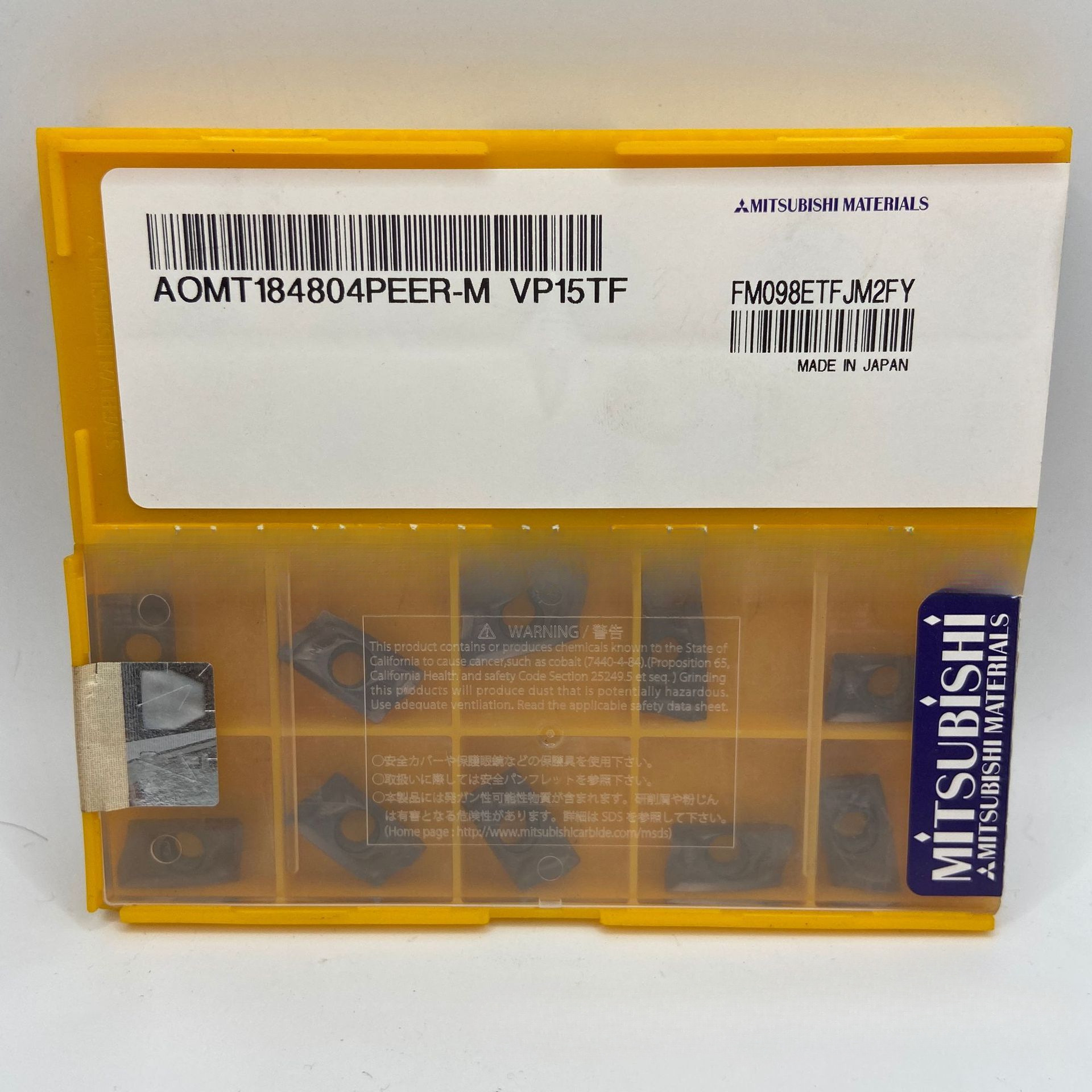 Mitsubishi/三菱硬质合金涂层铣削刀具AOMT184804PEER-M VP15TF