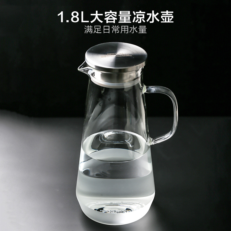 VHM7 British Cold Water Jug Household Simple Cool Water Jug Transparent Heat Resistant Tea Pot Large Capacity Juice Glass Jar