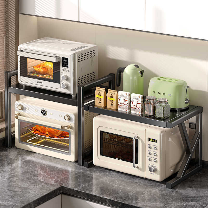 Estante de cocina de microondas mostrador multifuncional doméstico arrozera extraíble horno aire freidora rack de almacenamiento