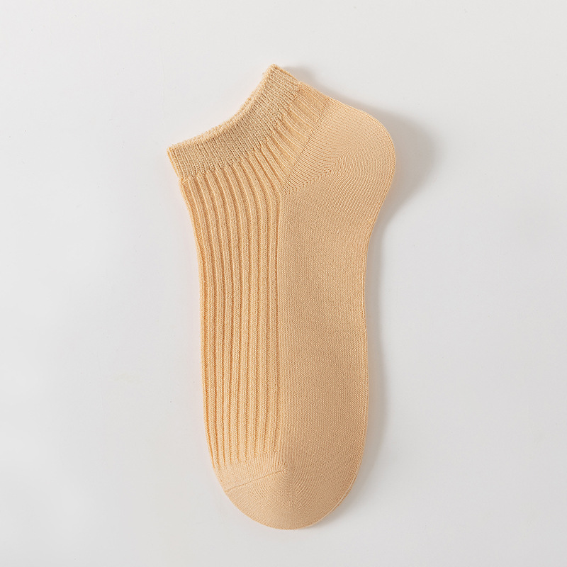 Calcetines de barco no caen calcetines de verano antideslizantes de doble aguja calcetines de algodón puro calcetines delgados calcetines de mujer transpirables calcetines invisibles