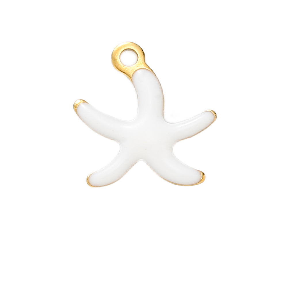 1g Weight Pendant Jewelry Making Type DIY Jewelry Accessories Classification 1 Piece Quantity 304 Stainless Steel Material Starfish, Hippocampus, Fish Pattern All Seasons Season Enamel Design Cute, Marine Style Style 1 Piece 304 Stainless Steel Starfish Hippocampus Fish Pendant DIY Jewelry Accessories 7