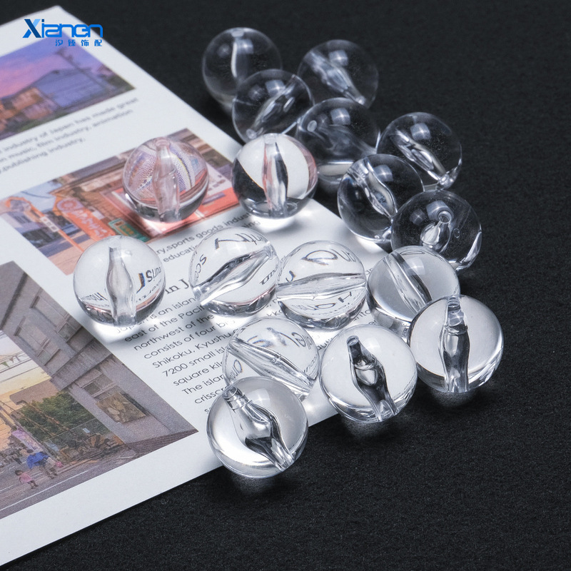 4-22mm高透明ストレートホールラウンドビーズアクリルプラスチッククリスタル風ガラスビーズ携帯電話チェーンアクセサリー|undefined