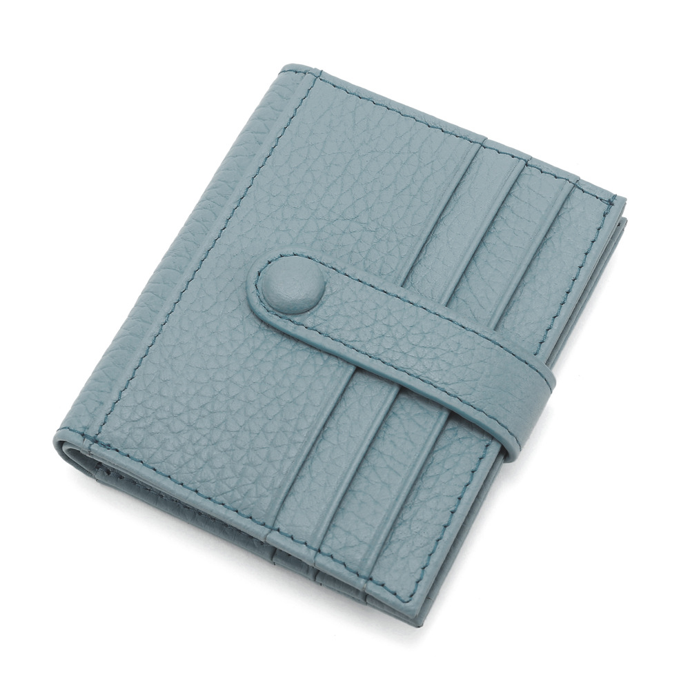 Piel de vaca pequeña cartera de las mujeres monedero corto multi-tarjeta de posición estilo coreano estudiante cartera Mini titular de la tarjeta monedero