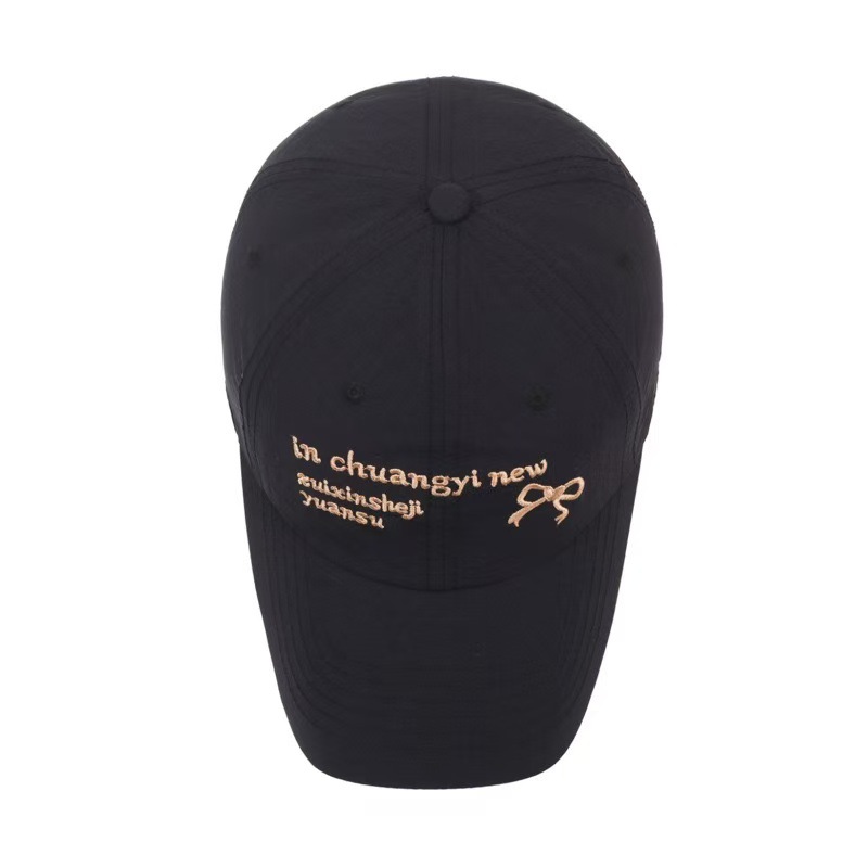 Quick-Dry Duckbill For Women Spring Summer Korean Style Casual Outdoor Sports Hat With Letter Bowknot Sun Protection_voghion.com