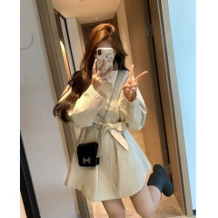 外卖daol【白色相簿】早秋韩系风衣外套女短款英伦风立领收腰外套