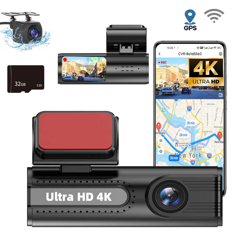 クロスボーダー4kドライブレコーダーWifi超高精細前後ダブルカメラ24時間駐車監視GPSバック映像