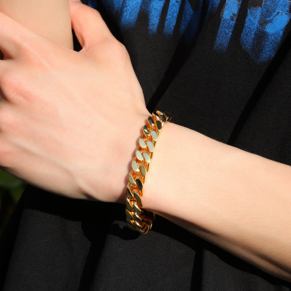 68g Weight Bracelets Classification 316L Stainless Steel Chain Material 1 Piece Quantity Holiday, Daily Occasion 316L Stainless Steel Material Geometric Pattern Men's Gender Simple Style Style Waterproof Non Tarnish, Surgical Steel Craft Simple Style 316L Stainless Steel  Geometric Men's Chain Bracelets 7