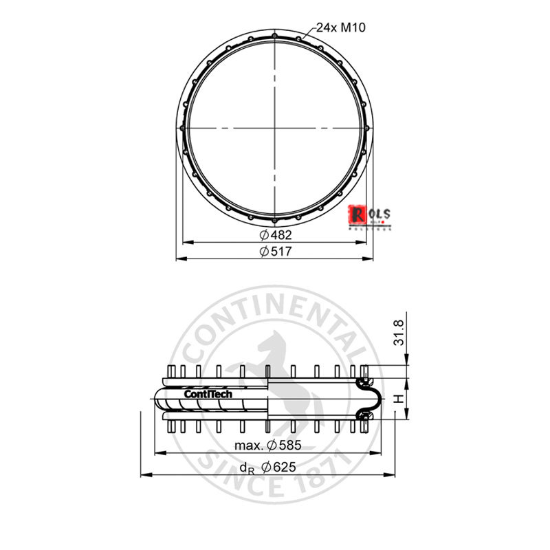 德国马牌康迪泰克 CONTITECH 橡胶空气弹簧减震气囊FS 1710-12 RS