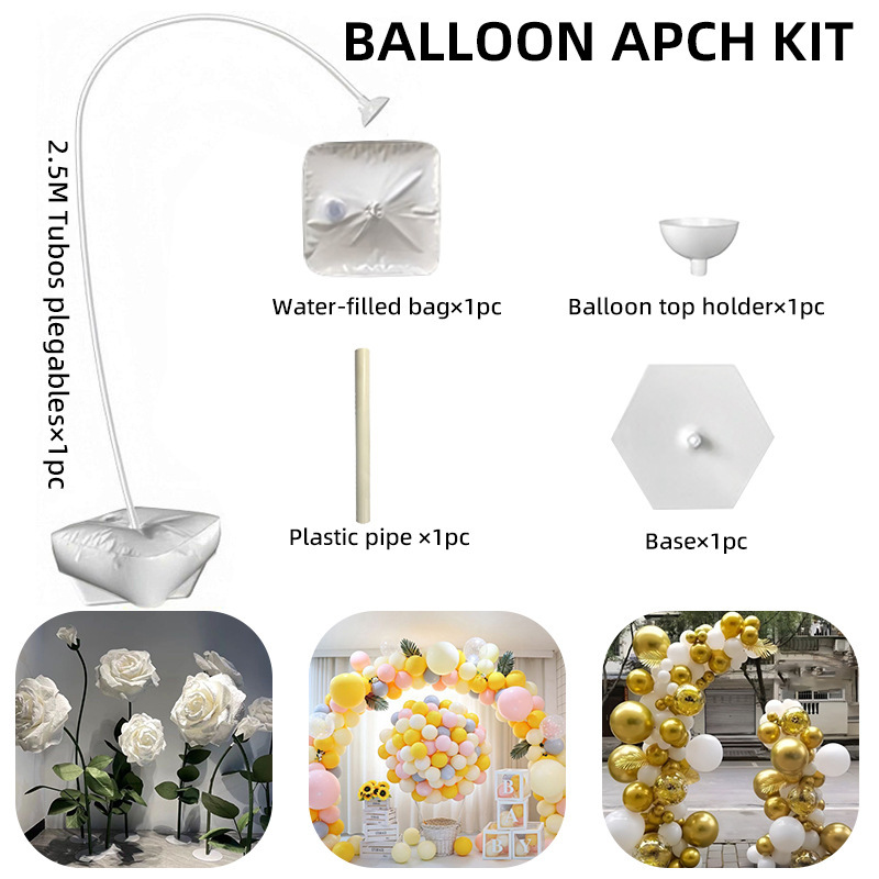 Nuevos accesorios de vestir para fiestas festivas, tubo de aluminio y plástico, arco moldeable de bricolaje, anillo de amor, soporte de globo de guía de carretera