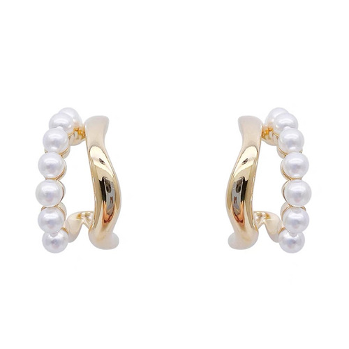 Minimalist Design Pearl Earrings for Korean Influencers -  New Trendy Light Luxury High-End Spring Earrings
