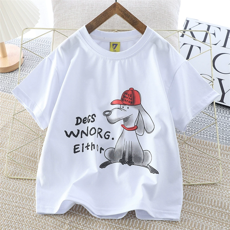 Children's summer short sleeve T-shirt for leisure for boys, for teenagers, Korean style, wholesale, children's clothing