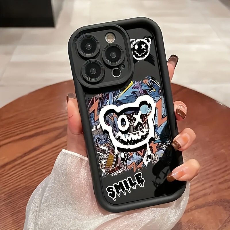 Cartoon Violent Bear Suitable for Apple 16 Mobile Phone Case Iphone15Promax Silicone 14/13 Soft 12Pro Anti-Fall