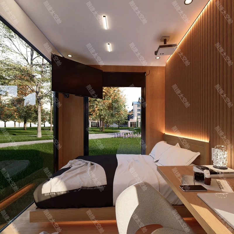 Rongjie Space Capsule Mobile Room B & B Container Room Apple Spree Office Hall Fábrica de construcción de cero carbono terminado