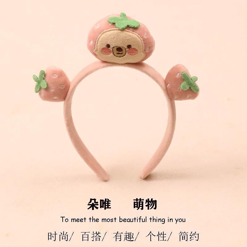 卡通洗脸毛绒发箍发带女可爱卡通公仔显脸小压发发箍搞怪学生发饰|undefined