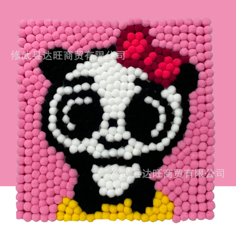 MQH20-054 / 20*20cm (wooden frame + canvas + hair ball + tweezers)