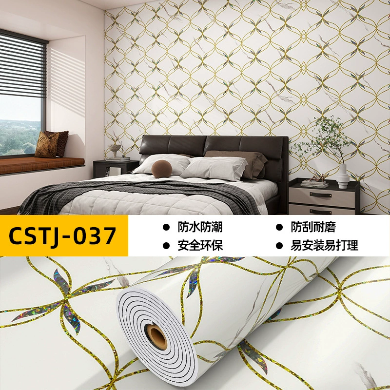 Marble self-adhesive wallpapers on wall, sticker