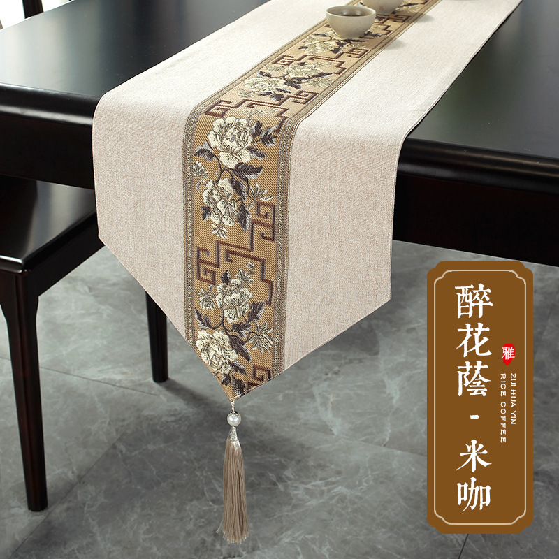 新中国式テーブル旗防水茶席茶旗中国式禅意茶巾テーブル布茶テーブルクロスホテルのベッド旗卸売り代発|undefined