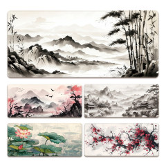 山水風景超巨大マウスパッド墨画風滑り止め電気競争ゲーム高級オフィス新ネットカフェ男水墨風