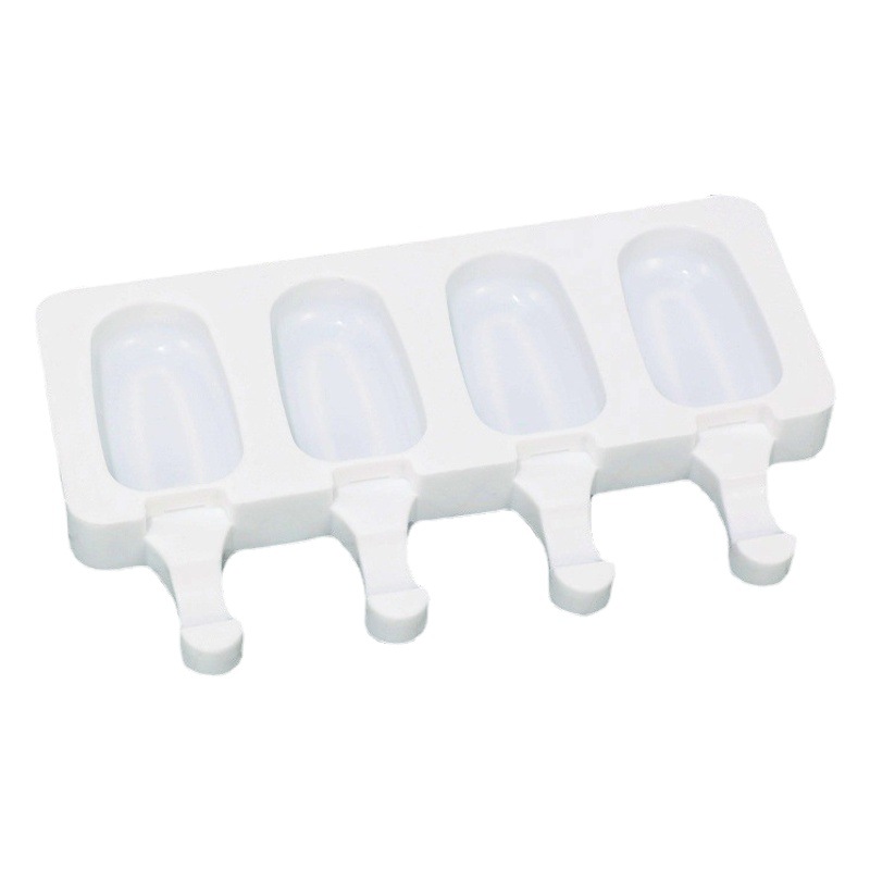 Menglong 4-Piece Silicone Ice Cream Mold Oval DIY Baking Food-Grade Mold