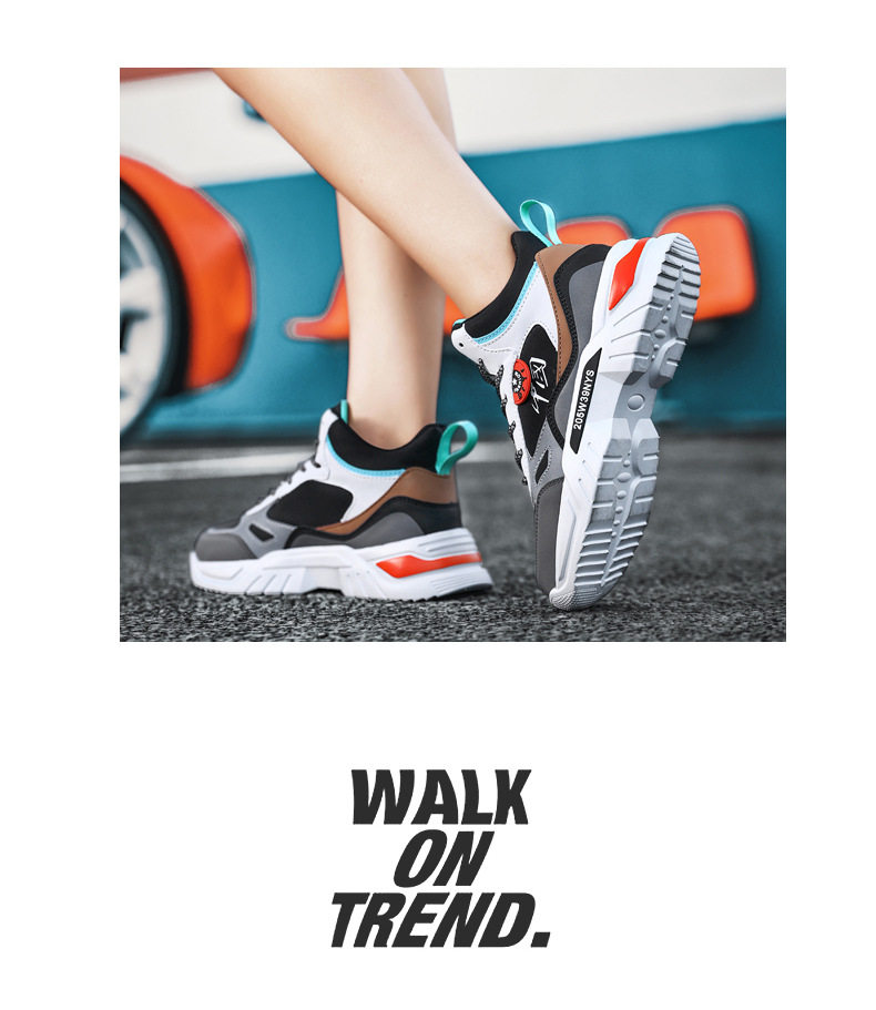 Giày sneaker cao cổ phối màu, lót nhung giữ ấm, đế cao su, dây buộc — 9013 Mẫu giày đơn Bai Lanyue, 9013 mẫu giày đơn màu đen và vàng, 9013 mẫu giày đơn màu đen xám, 9013-1 cộng với nhung trắng đen xám chi tiết 34