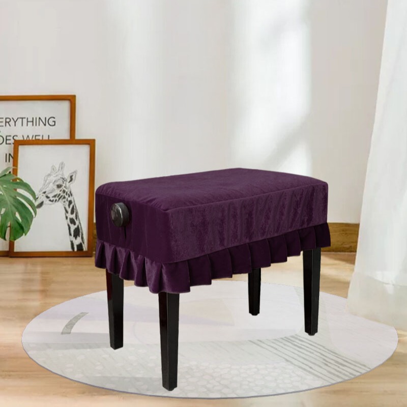 Gold Velvet Piano Cover Stool Cover Piano Stool Foot Cover Single Stool Cover Double Stool Cover Lifting Stool Cover One Piece Free Shipping