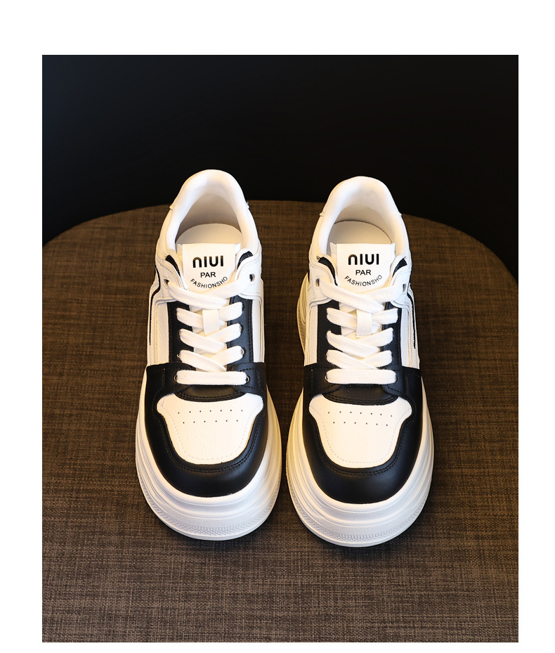 Giày sneaker nữ đế xuồng 8cm tăng chiều cao phong cách đa năng — đen chi tiết 19