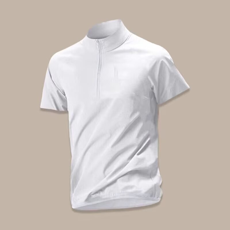 Running Sports Half-Zip Quick-Dry T-Shirt Men's Cycling Stand-Up Collar Top Casual Marathon Breathable Summer Running Sports Half-Zip Quick-Dry T-Shirt Men's Cycling Stand-Up Collar Top Casual Marathon Breathable Summer