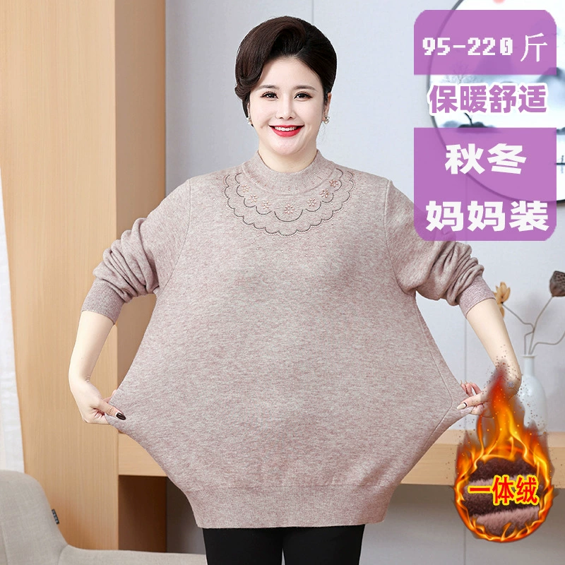 Женская одежда среднего возраста толстый бархатный свитер с половинным воротником