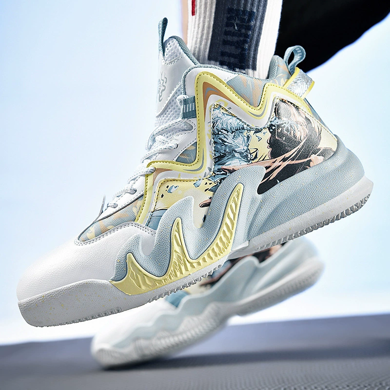 Новые высокие баскетбольные кроссовки для мужчин, нескользящие, дышащие, износостойкие, практичные, предотвращающие опрокидывание, легкие амортизирующие спортивные кроссовки для женщин.