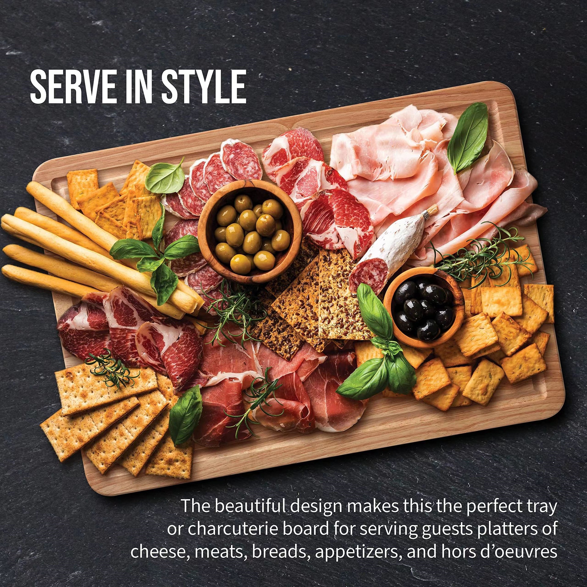 Tablero de madera, tablero de corte de madera sólida, tablero de corte de madera, tablero de corte de cocina, tablero de filete ranurado