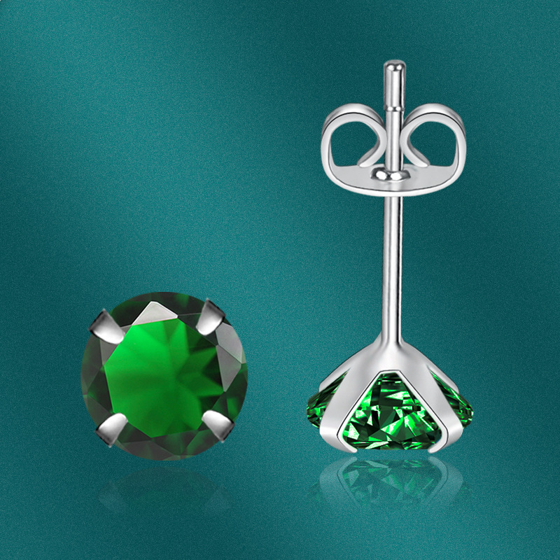 Fashion Style Fashion Geometric Copper Inlay Zircon Ear Studs 1 Pair