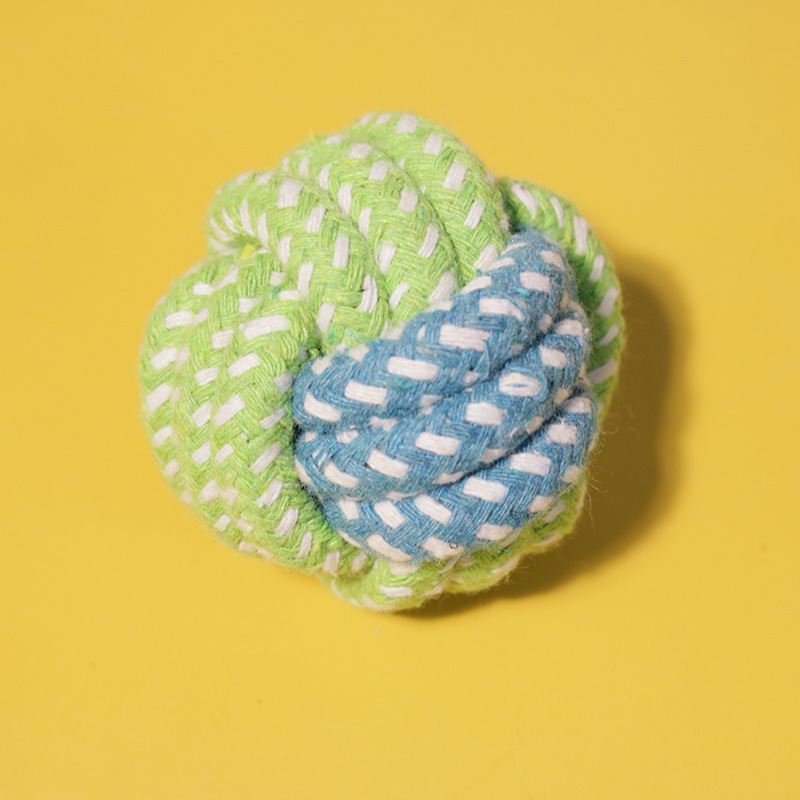 Juego de juguetes para perros y gatos, juguete de cuerda de algodón resistente a mordidas con nudo de bola, juguete para limpiar los dientes, suministros transfronterizos para mascotas, juguetes para perros