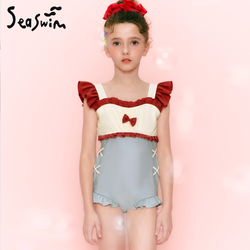 Children's Swimsuit Women's Quick-Drying Sun Protection One-Piece Swimsuit 2025 New Classy Foreign Style Bubble Hot Spring Resort Swimsuit Wholesale