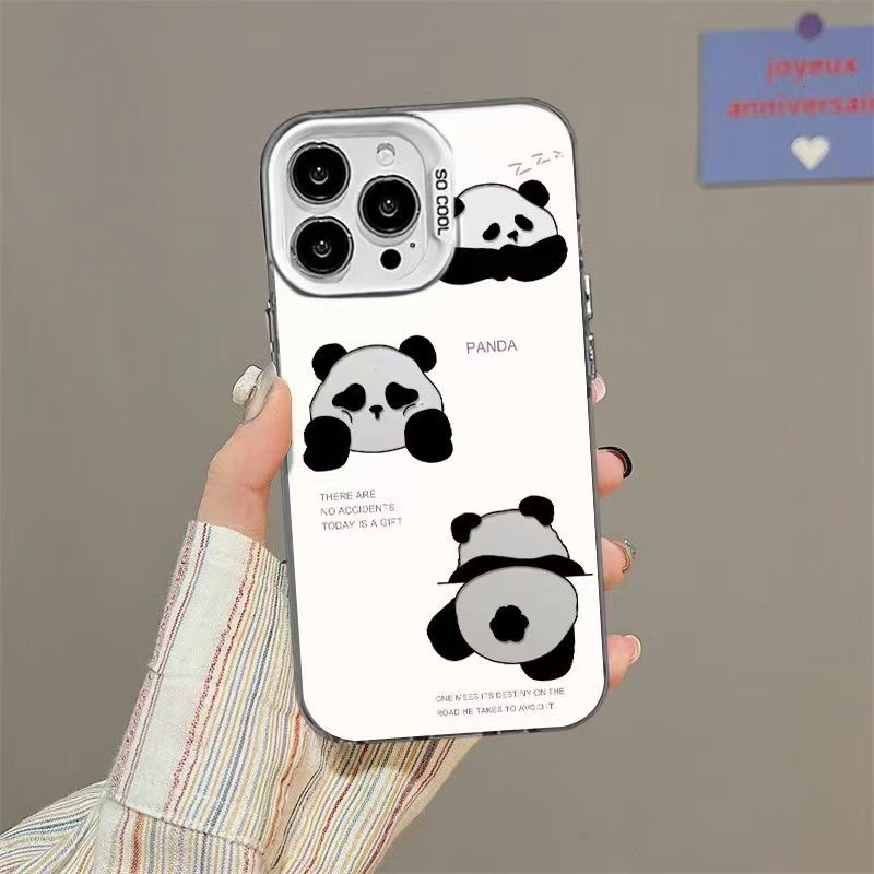El nuevo estilo Panda ins se aplica a la carcasa del teléfono móvil iphone16 Apple 15promax/14 lindo 13pro1 2/11
