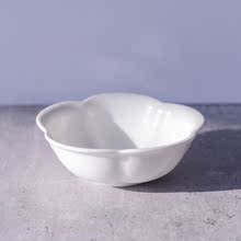 廠家批發骨瓷家用花瓣碗日式沙拉糖水盤家用異形水果盤陶瓷純白碗