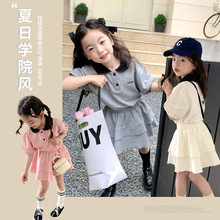 女童宝宝韩版网红娃娃领短袖运动套装夏款洋气polo衫短裙两件套潮