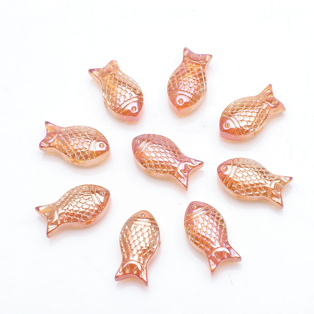 30g Weight Beads Jewelry Making Type DIY Jewelry Accessories Classification a Pack of 30 Quantity Crystal Material Fish Pattern Plating Design Cute Style A Pack Of 30 Crystal Fish DIY Jewelry Accessories Beads 13
