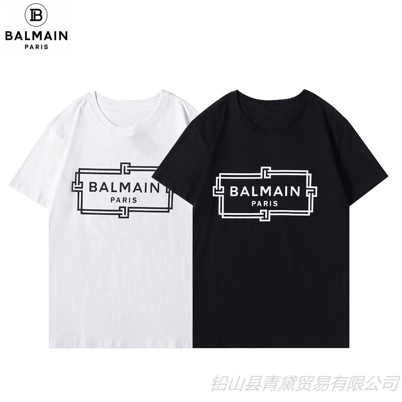 Balmain Classic T-Shirt, High-Quality 220g Thick Mercerized Cotton Balmain Printed Short-Sleeved T-Shirt Balmain Classic T-Shirt, High-Quality 220g Thick Mercerized Cotton Balmain Printed Short-Sleeved T-Shirt