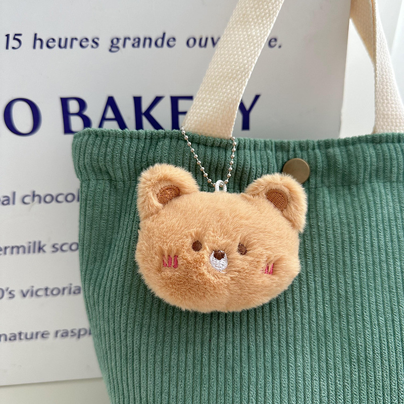 Colgante de dibujos animados cabeza inclinada oso de peluche colgante adorable oso muñeca bolso colgante accesorios colgante llave