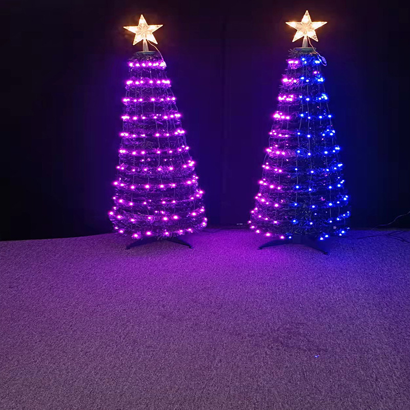 亚马逊LED智能点控蓝牙铜线灯 WIFI圣诞节日酒店庭院装饰幻彩树灯