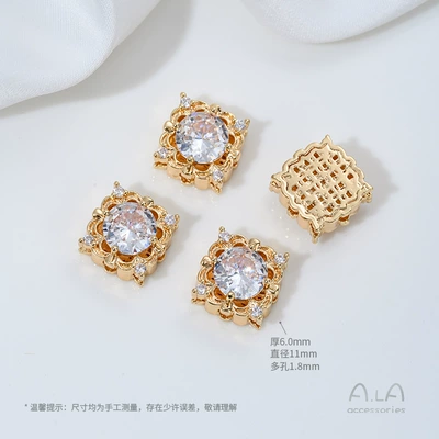 Zərgərlik ara hissələri Zircon Round Water Drop - z448-15-e-type-14k-white-zirconium-1-piece